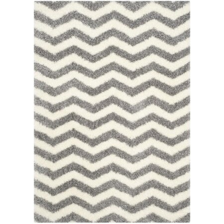 Safavieh Montreal Shag Power Loomed Rectangle Rug- Ivory - Grey- 5 ft. 3 in. x 7 ft. 6 in. SGM846B-5